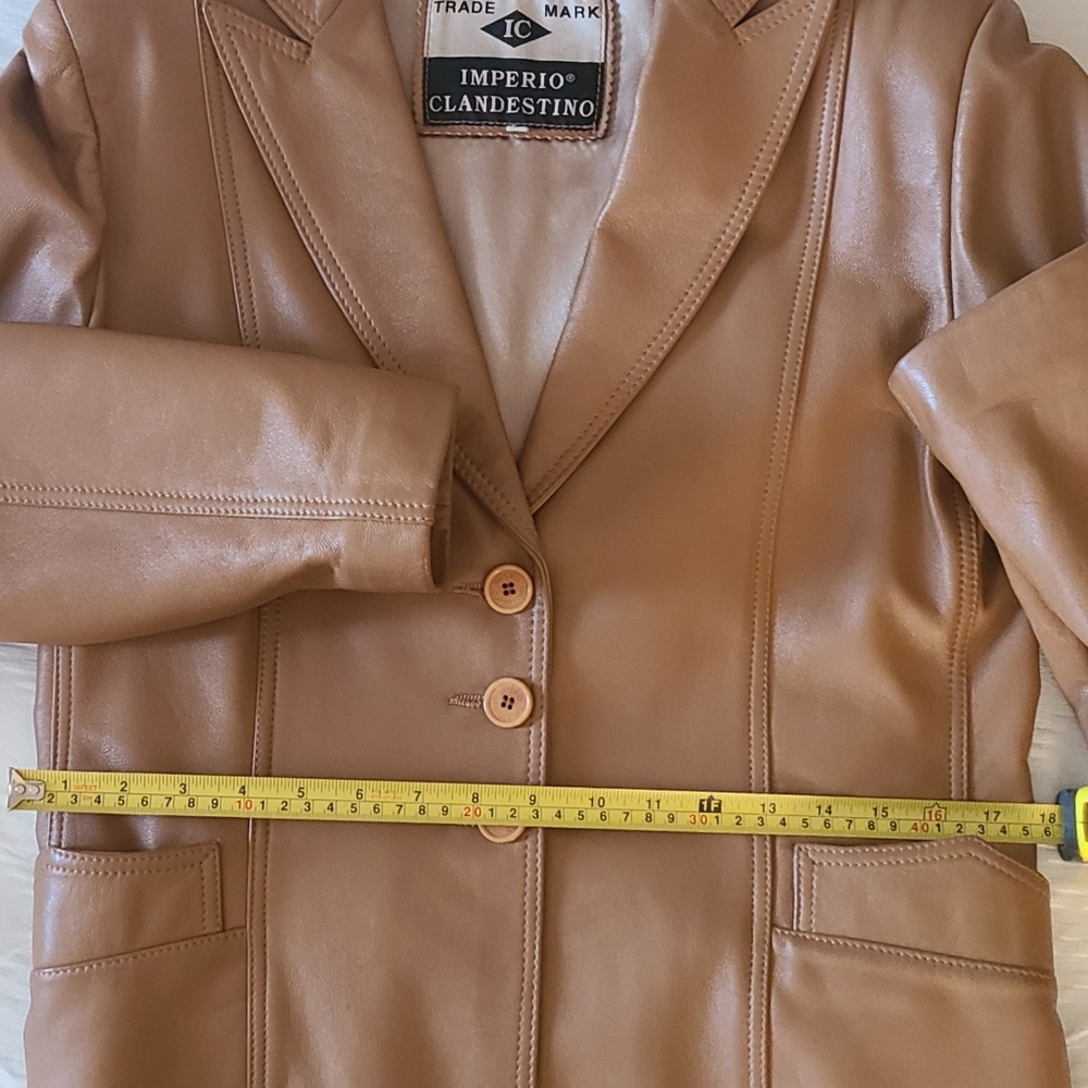 Camel leather jacket - Picture 7 of 8